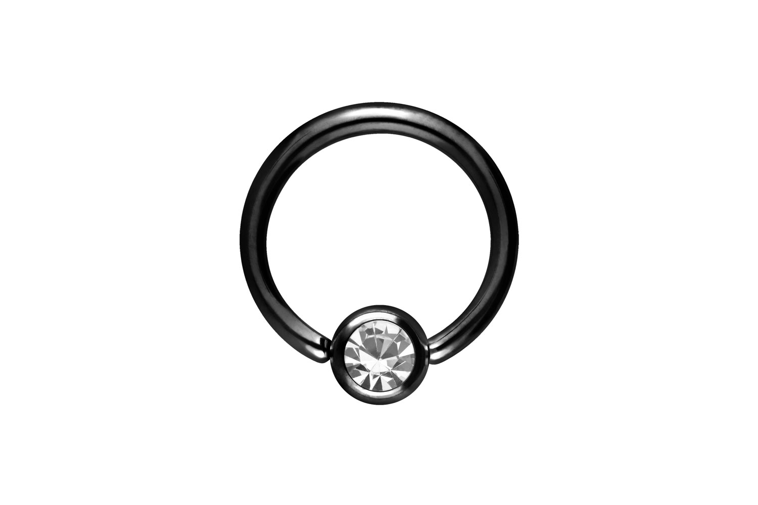 Titan Klemmkugelring Piercing KRISTALL